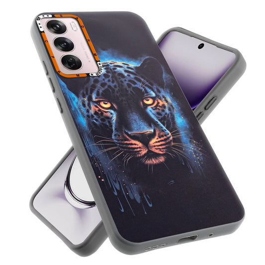 Dark Elegant Wild Creatures Printed Back Cases For Oppo Reno 12 5G