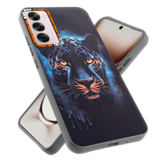 Dark Elegant Wild Creatures Printed Back Cases For Oppo Reno 12 Pro 5G