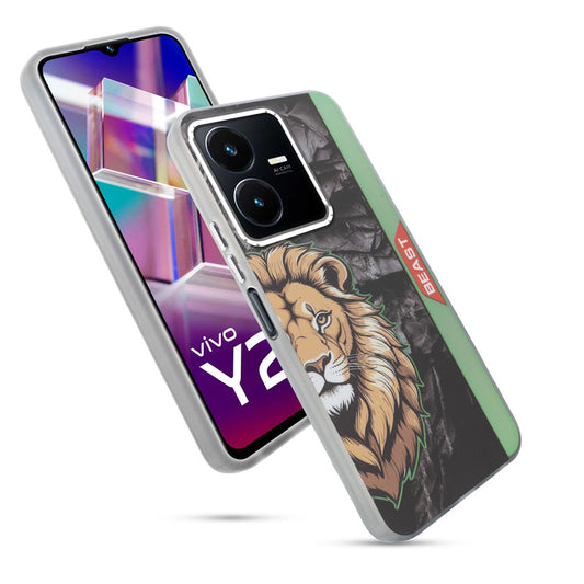 Beast Mode Animal Printed Back Case For Vivo Y22 With Hard Back & Glow Effect