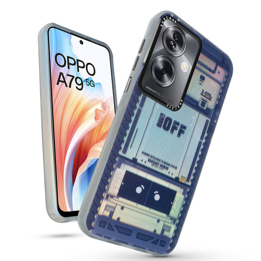 Futuristic Rainbow Effect Circuit Print Hard Back Cover For Oppo A79 5G