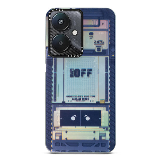 Futuristic Rainbow Effect Circuit Print Hard Back Cover For Redmi 13C 5G