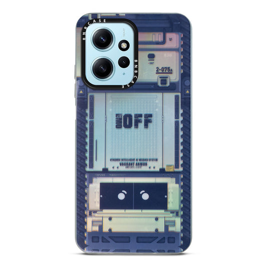 Futuristic Rainbow Effect Circuit Print Hard Back Cover For Redmi Note 12 4G