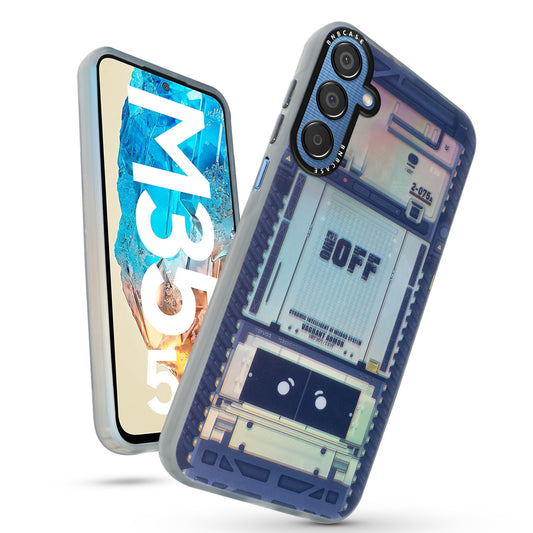 Colorful Reflective Circuit Prints Hard Back Protector Case For Samsung M35 5G