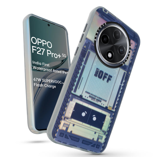 Colorful Reflective Circuit Prints Hard Back Protector Case For Oppo F27 Pro Plus 5G
