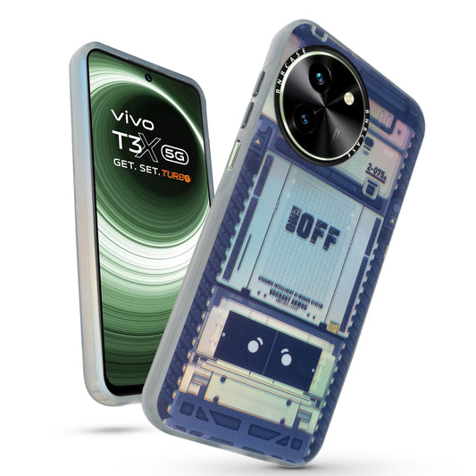 Colorful Reflective Circuit Prints Hard Back Protector Case For Vivo T3x 5G