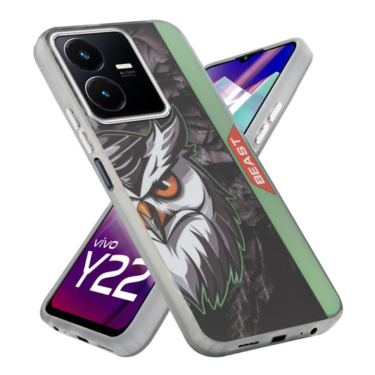 Beast Mode Animal Printed Back Case For Vivo Y22 With Hard Back & Glow Effect