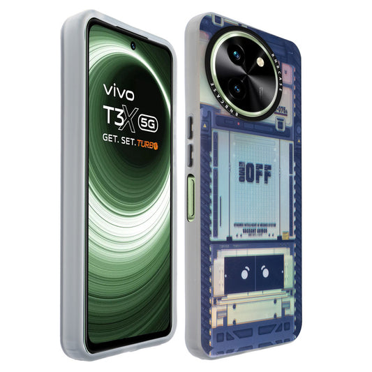 Colorful Reflective Circuit Prints Hard Back Protector Case For Vivo T3x 5G