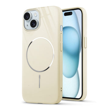 Smooth & Shiny Glossy Hard Back Cover Case For Apple iPhone 15 With Wireless Charging Support Support