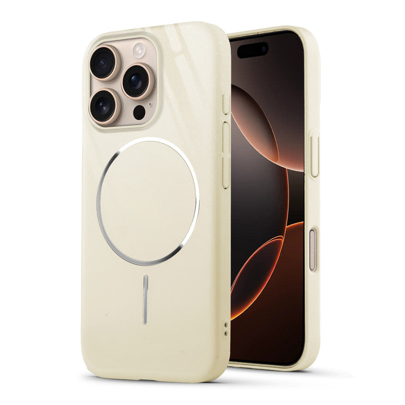 Smooth & Shiny Glossy Hard Back Cover Case For Apple iPhone 16 Pro With Wireless Charging Support Support