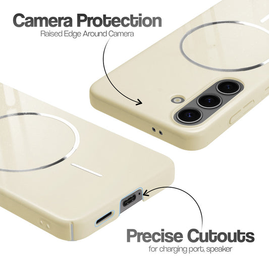 Smooth & Shiny Glossy Hard Back Cover Case For Samsung S25 5G With Magsafe Support