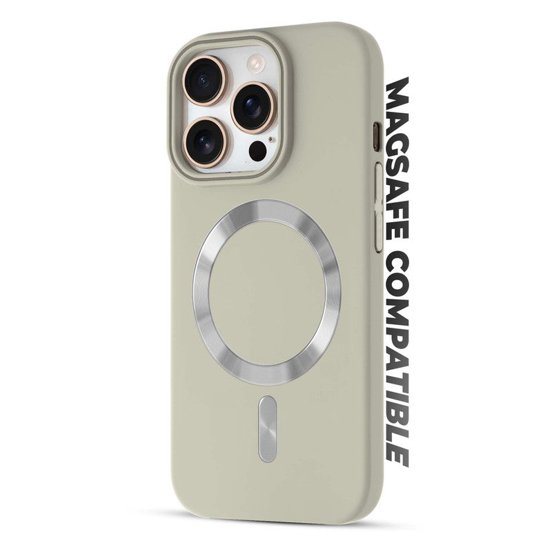 Hard Back Wireless Charging Support Case for Apple iPhone 16 Pro, Durable Design & Shiny Wireless Charging Support Ring