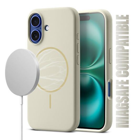 Liquid Silicon With Microfiber Lining Back Case For Apple iPhone 16 Plus (MagSafe Compatible)