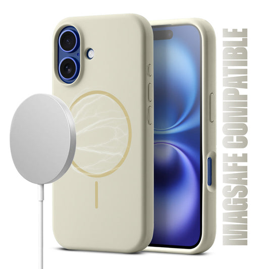 Liquid Silicon With Microfiber Lining Back Case For Apple iPhone 16 (MagSafe Compatible)