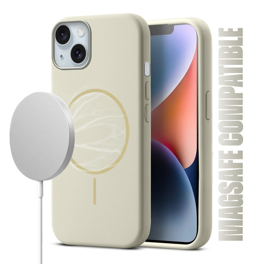 Liquid Silicon With Microfiber Lining Back Case For Apple iPhone 14 (MagSafe Compatible)