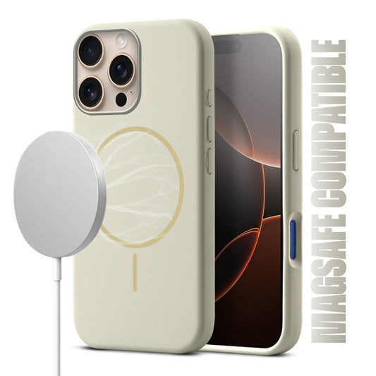 Liquid Silicon With Microfiber Lining Back Case For Apple iPhone 16 Pro (MagSafe Compatible)