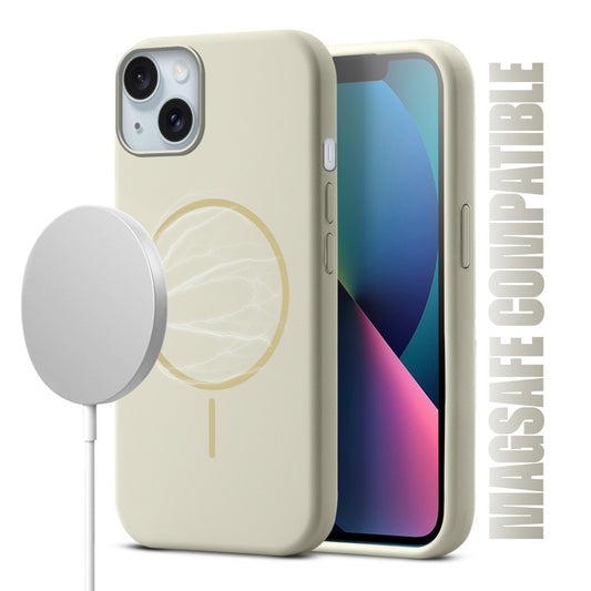 Liquid Silicon With Microfiber Lining Back Case For Apple iPhone 13 (MagSafe Compatible)