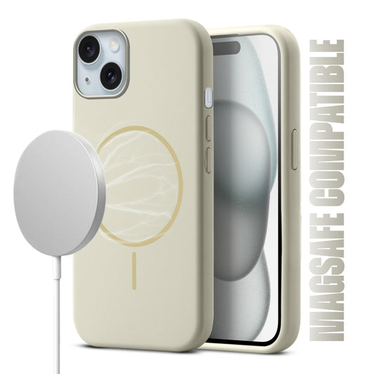 Liquid Silicon With Microfiber Lining Back Case For Apple iPhone 15 (MagSafe Compatible)