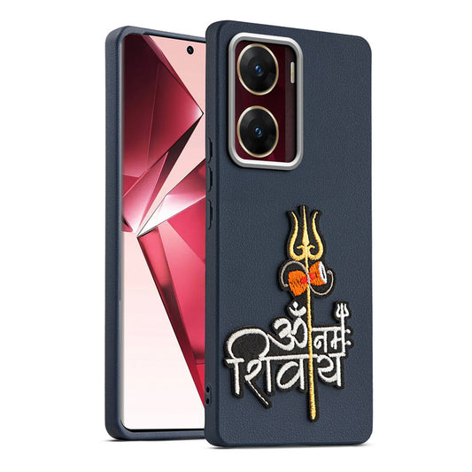 Sleek Textured Silicone Case for Vivo V29e 5G Featuring Divine Embroidery on the Back