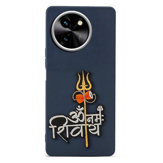 Sleek Textured Silicone Case for Vivo T3x 5G Featuring Divine Embroidery on the Back