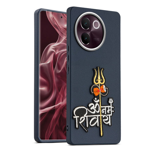 Sleek Textured Silicone Case for Vivo V30e 5G Featuring Divine Embroidery on the Back