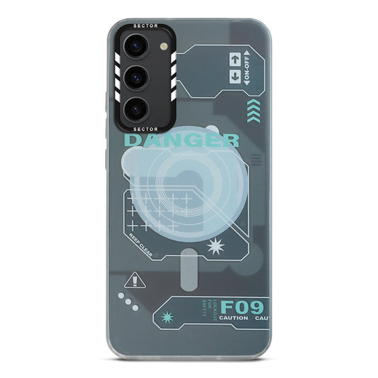 Mechanical Circuit Sector Print Hard Back Cover For Samsung S23 5G