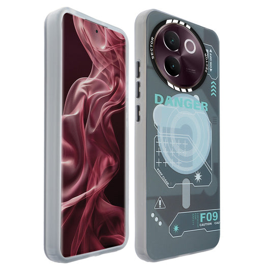 Mechanical Circuit Sector Print Hard Back Cover For Vivo V30e 5G