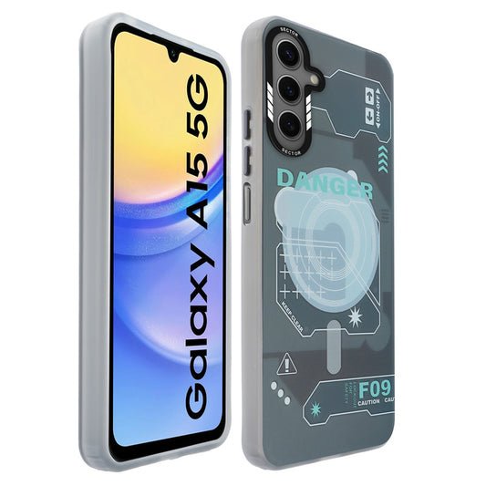 Mechanical Circuit Sector Print Hard Back Cover For Samsung A15 5G