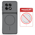 Dual tone silicone Black phone cover for OnePlus 13R 5G showing wireless charging not supported notice