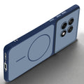 Slim silicone Blue phone case for OnePlus 13R 5G side angle view showing grip texture and precise cutouts