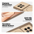 Brown Phone case for OnePlus 13R 5G highlighting raised camera protection, anti-slip texture, and responsive side buttons