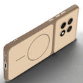 Slim silicone Brown phone case for OnePlus 13R 5G side angle view showing grip texture and precise cutouts