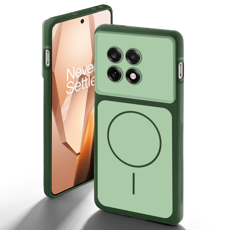 Dual tone silicone Green back cover for OnePlus 13R 5G showing camera protection and design