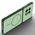 Slim silicone Green phone case for OnePlus 13R 5G side angle view showing grip texture and precise cutouts