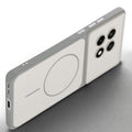 Slim silicone White phone case for OnePlus 13R 5G side angle view showing grip texture and precise cutouts