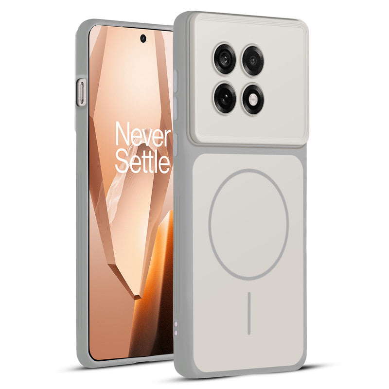 Full protective dual tone White silicone case for OnePlus 13R 5G showing front and back design coverage