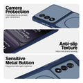Blue Phone case for OnePlus Nord 5 5G highlighting raised camera protection, anti-slip texture, and responsive side buttons