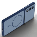 Slim silicone Blue phone case for OnePlus Nord 5 5G side angle view showing grip texture and precise cutouts