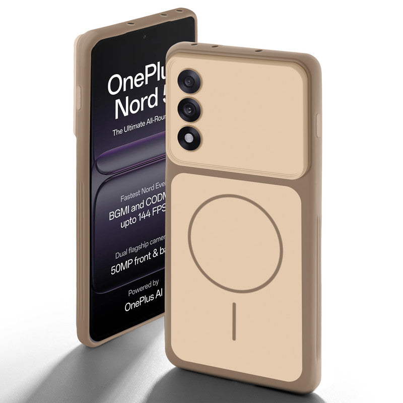 Dual tone silicone Brown back cover for OnePlus Nord 5 5G showing camera protection and design