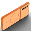 Slim silicone Orange phone case for OnePlus Nord 5 5G side angle view showing grip texture and precise cutouts