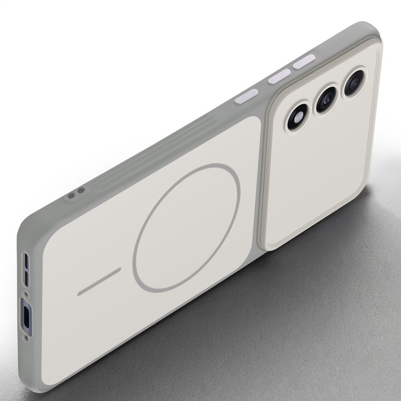 Slim silicone White phone case for OnePlus Nord 5 5G side angle view showing grip texture and precise cutouts