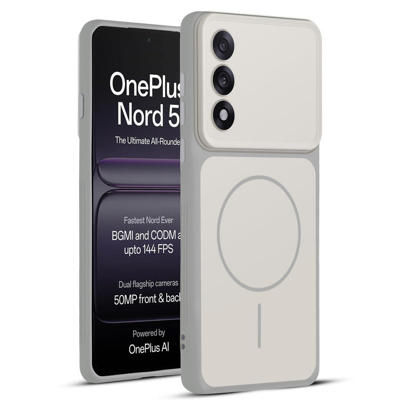 Full protective dual tone White silicone case for OnePlus Nord 5 5G showing front and back design coverage