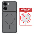 Dual tone silicone Black phone cover for OnePlus Nord CE 5 5G showing wireless charging not supported notice