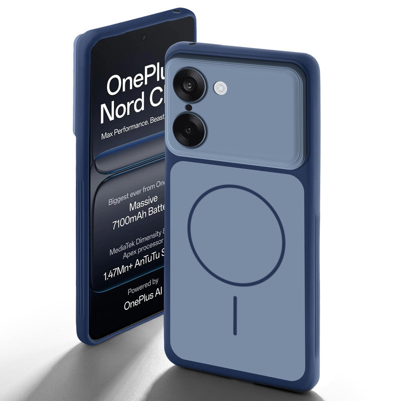 Dual tone silicone Blue back cover for OnePlus Nord CE 5 5G showing camera protection and design