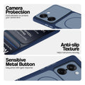 Blue Phone case for OnePlus Nord CE 5 5G highlighting raised camera protection, anti-slip texture, and responsive side buttons
