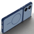 Slim silicone Blue phone case for OnePlus Nord CE 5 5G side angle view showing grip texture and precise cutouts