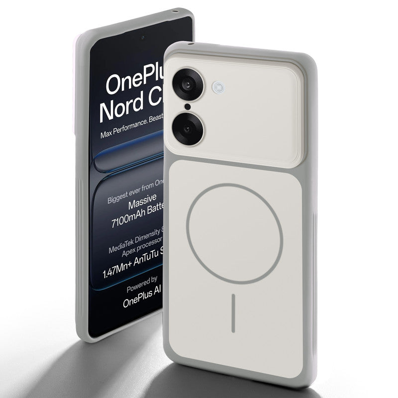 Dual tone silicone White back cover for OnePlus Nord CE 5 5G showing camera protection and design