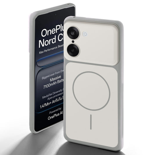 Dual tone silicone White back cover for OnePlus Nord CE 5 5G showing camera protection and design