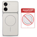 Dual tone silicone White phone cover for OnePlus Nord CE 5 5G showing wireless charging not supported notice