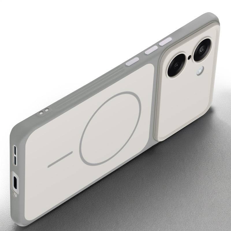 Slim silicone White phone case for OnePlus Nord CE 5 5G side angle view showing grip texture and precise cutouts