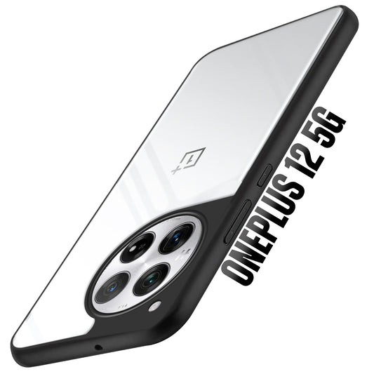 Premium Silicon Soft Framed Case with Clear Back Cover For OnePlus 12 5G